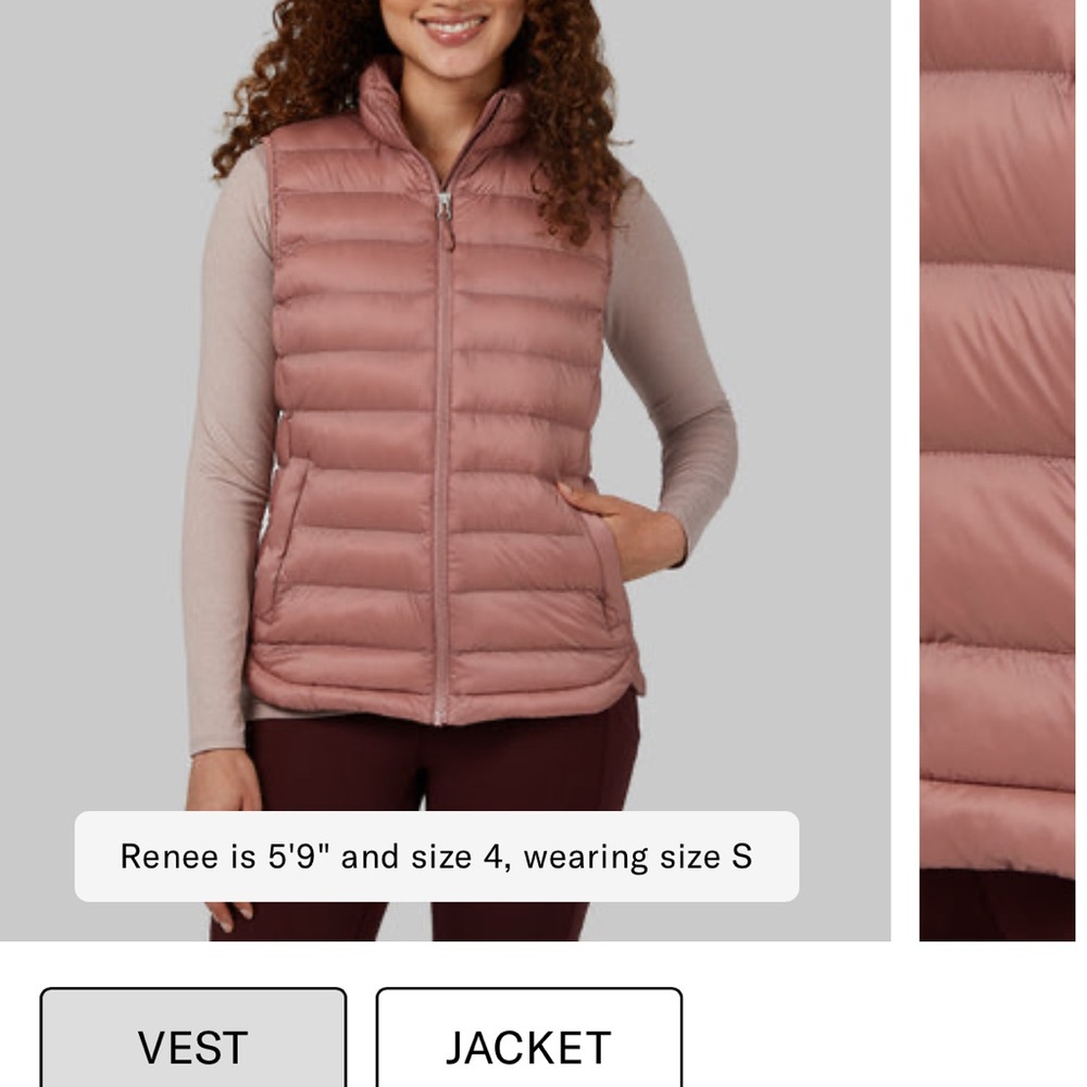 Women's 32 Degrees lightweight packable rose color Puffer Vest small like new